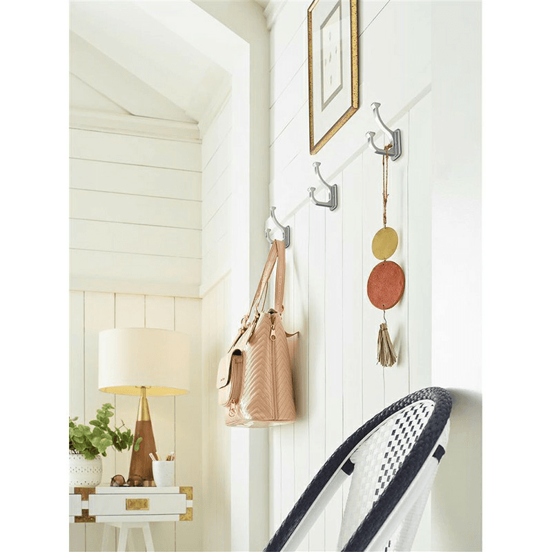 4-1/2&quot; x 4-1/2&quot; Alder Double Prong Decorative Wall Hook, Champagne Bronze Alt 2 - Image