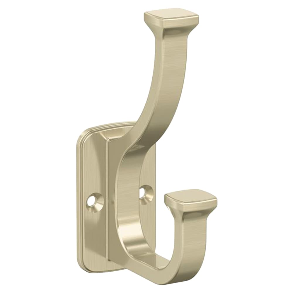 4-1/2&quot; x 4-1/2&quot; Alder Double Prong Decorative Wall Hook, Golden Champagne Main - Image