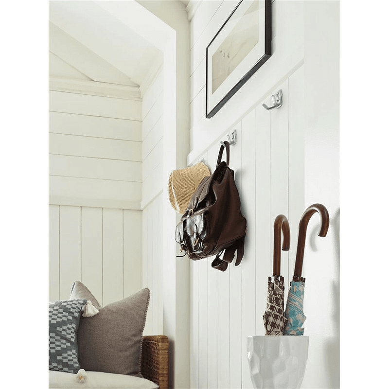 2-1/4&quot; x 2-1/4&quot; Benton Double Prong Decorative Wall Hook, Champagne Bronze Alt 2 - Image