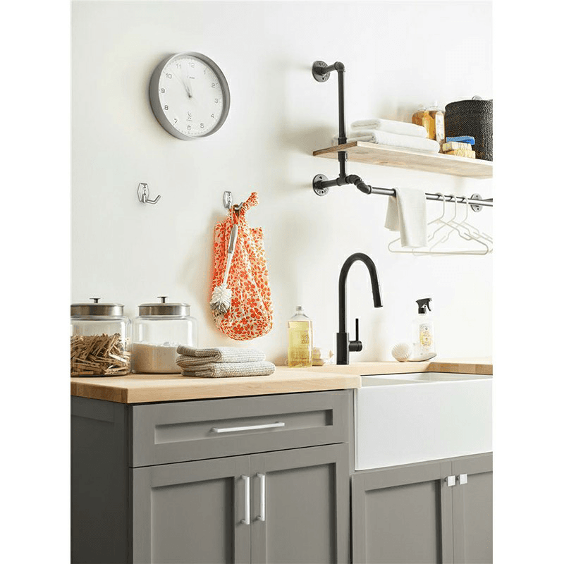 2-1/4&quot; x 2-1/4&quot; Benton Double Prong Decorative Wall Hook, Matte Black Alt 3 - Image