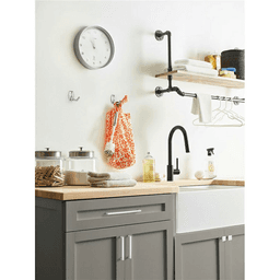 2-1/4&quot; x 2-1/4&quot; Benton Double Prong Decorative Wall Hook, Matte Black Alt 3 - Image