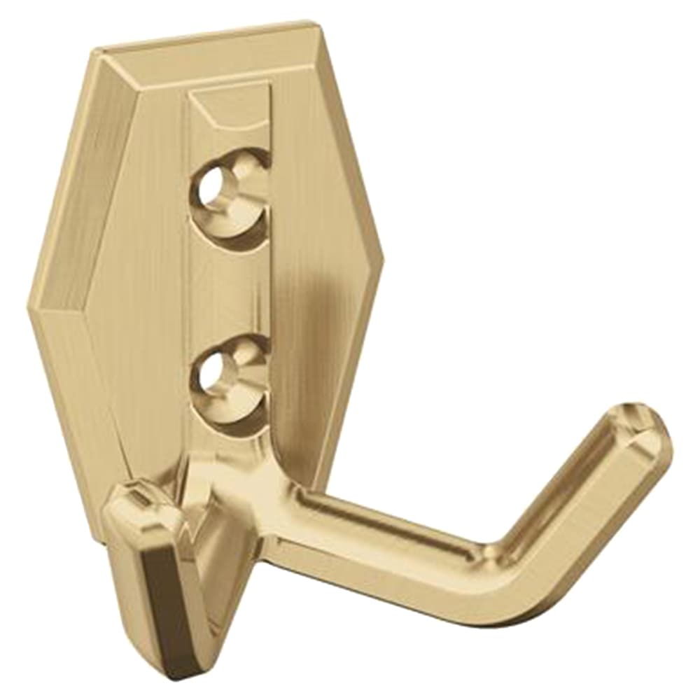 2-1/4&quot; x 2-1/4&quot; Benton Double Prong Decorative Wall Hook, Champagne Bronze Main - Image