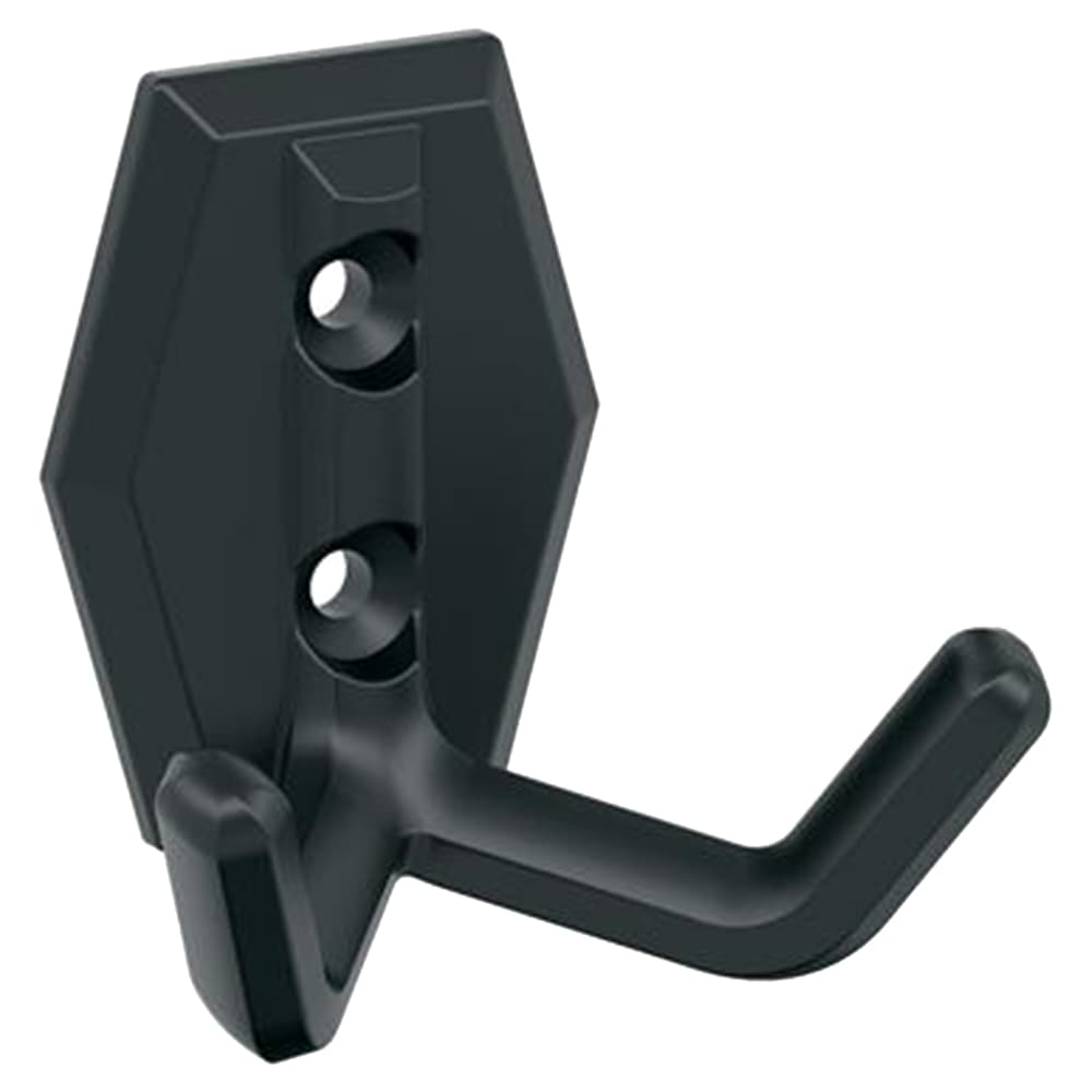 2-1/4&quot; x 2-1/4&quot; Benton Double Prong Decorative Wall Hook, Matte Black Main - Image