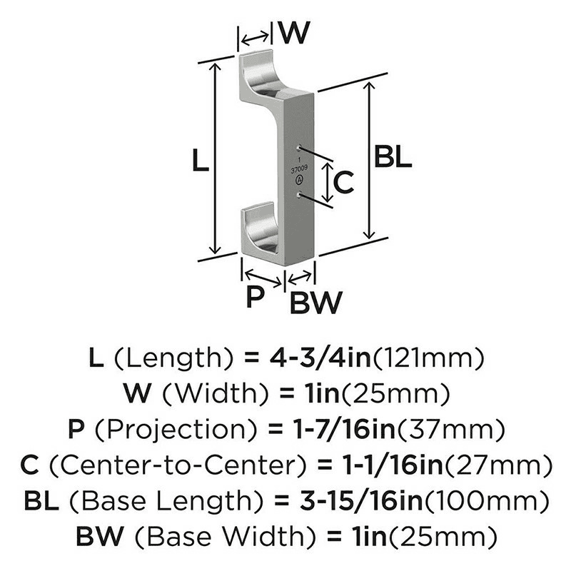 4-3/4&quot; x 4-3/4&quot; Bray Double Prong Decorative Wall Hook, Satin Nickel Alt 4 - Image