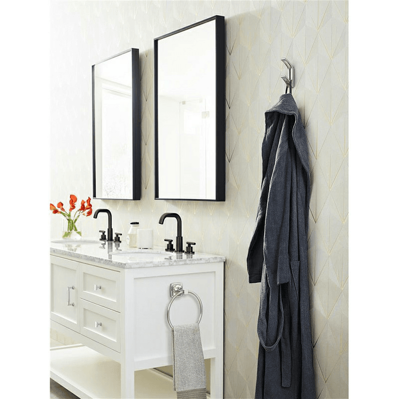 4-1/16&quot; x 4-1/16&quot; Avid Double Prong Decorative Wall Hook, Matte Black Alt 2 - Image