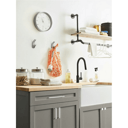 4-1/16&quot; x 4-1/16&quot; Avid Double Prong Decorative Wall Hook, Matte Black Alt 3 - Image
