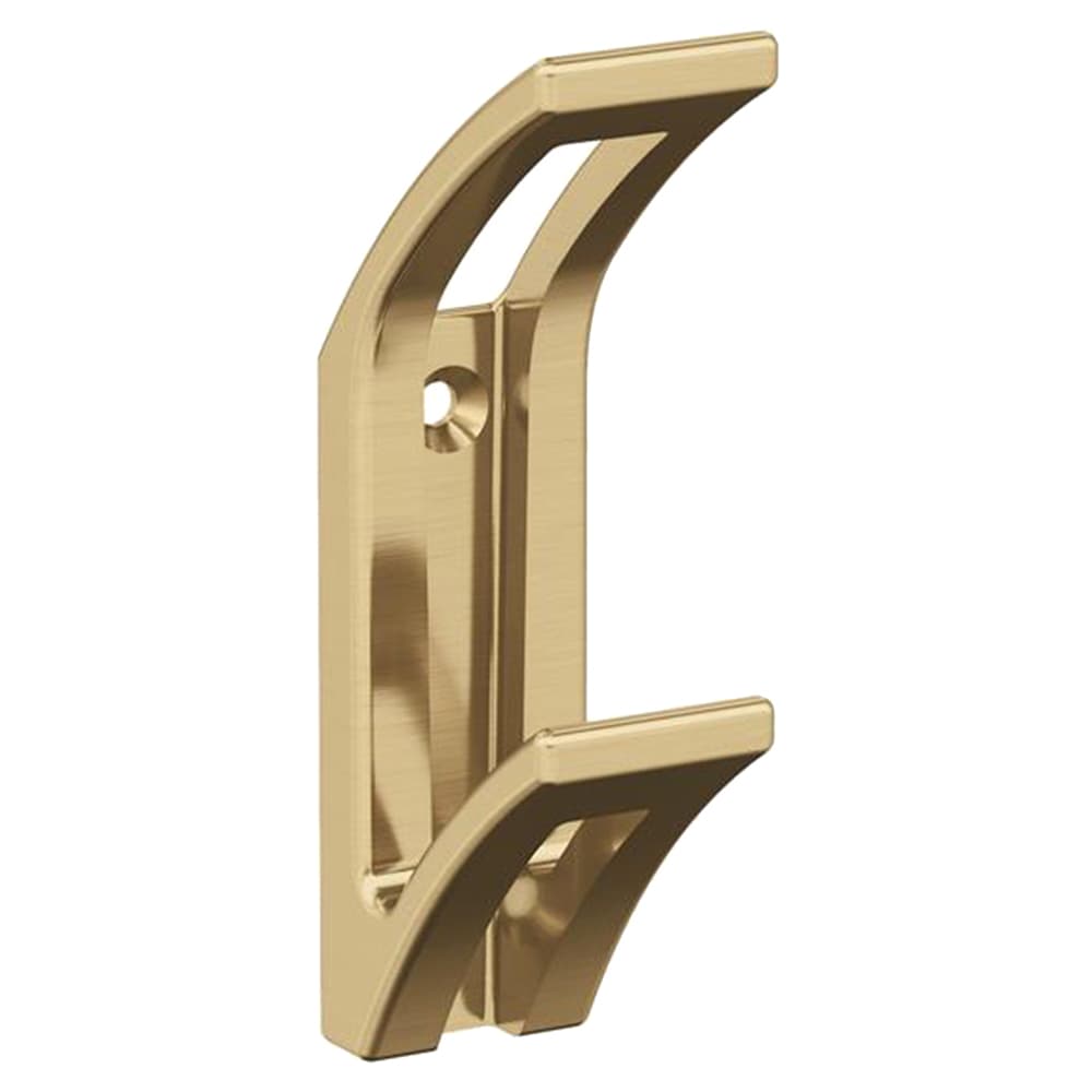 4-1/16&quot; x 4-1/16&quot; Avid Double Prong Decorative Wall Hook, Champagne Bronze Main - Image