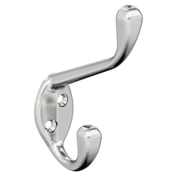 4-7/16&quot; x 4-7/16&quot; Noble Double Prong Decorative Wall Hook, Matte Black Alt 1 - Image
