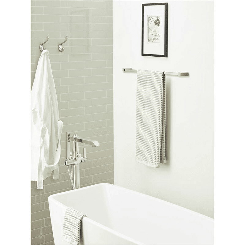 4-7/16&quot; x 4-7/16&quot; Noble Double Prong Decorative Wall Hook, Polished Chrome Alt 1 - Image