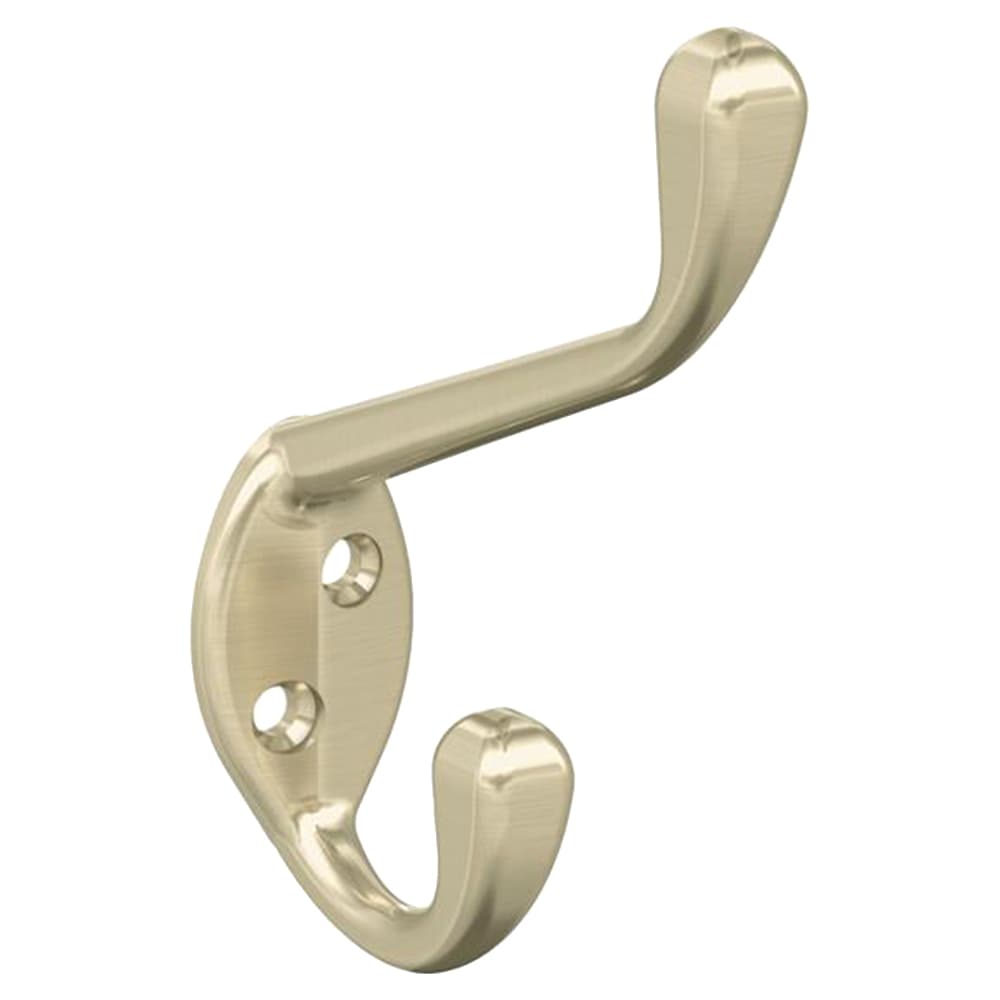 4-7/16&quot; x 4-7/16&quot; Noble Double Prong Decorative Wall Hook, Golden Champagne Main - Image