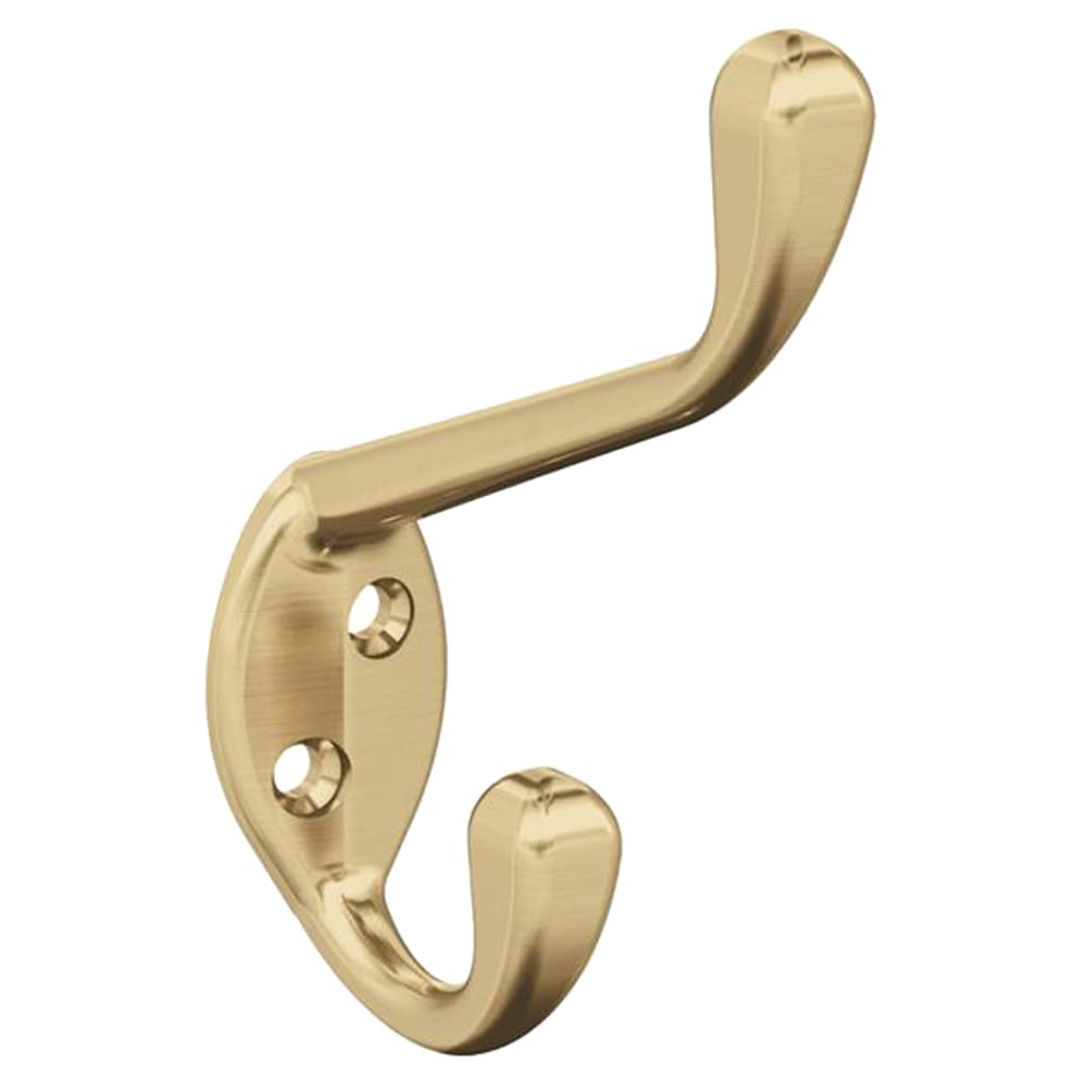 4-7/16&quot; x 4-7/16&quot; Noble Double Prong Decorative Wall Hook, Champagne Bronze Main - Image