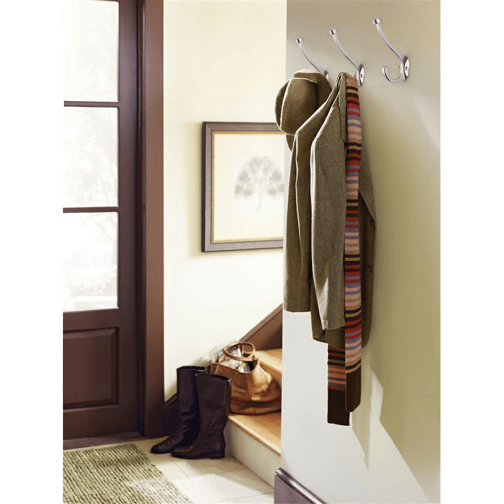 5&#45;1/2&quot; x 5&#45;1/2&quot; Adare Double Prong Decorative Wall Hook, Matte Black Finish - Alt Image 1