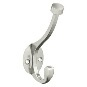 5&#45;1/2&quot; x 5&#45;1/2&quot; Adare Double Prong Decorative Wall Hook, Satin Nickel Finish - Main Image