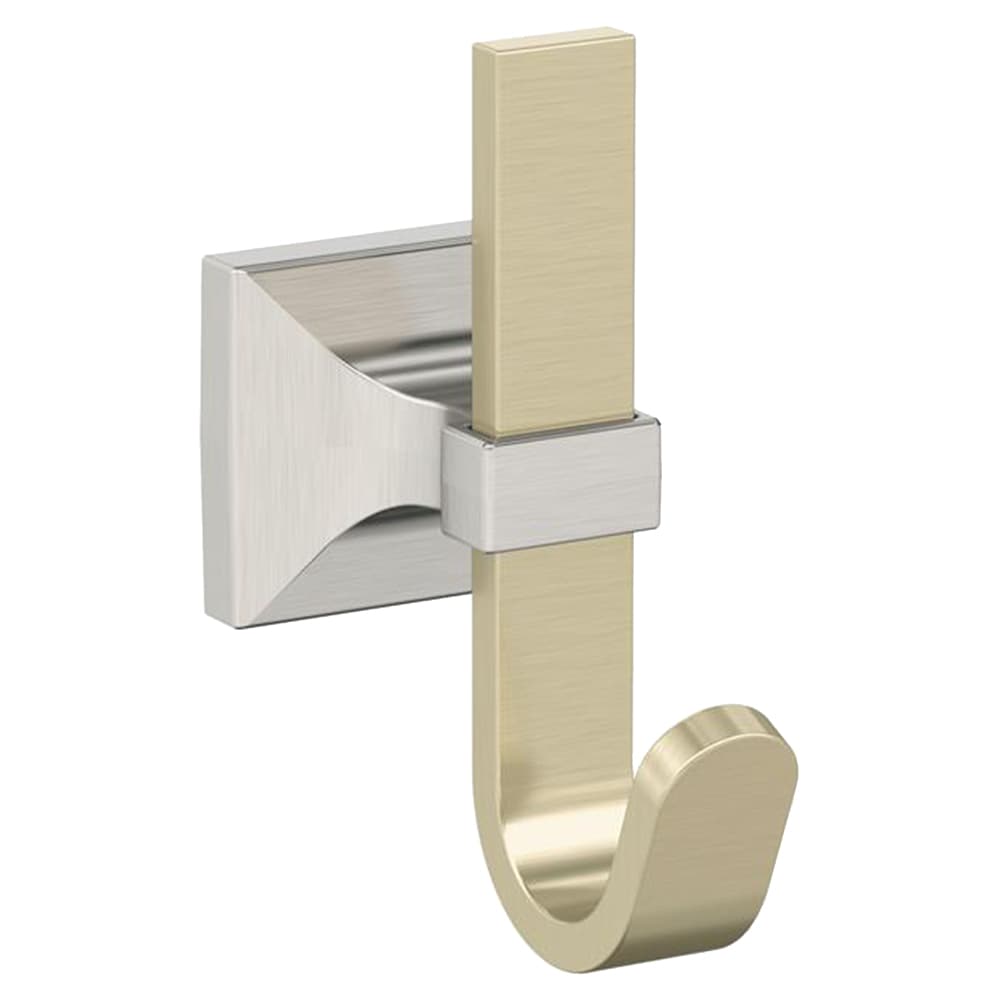 3-15/16&quot; x 3-15/16&quot; Burbank Single Prong Decorative Wall Hook, Golden Champagne/Satin Nickel Main - Image