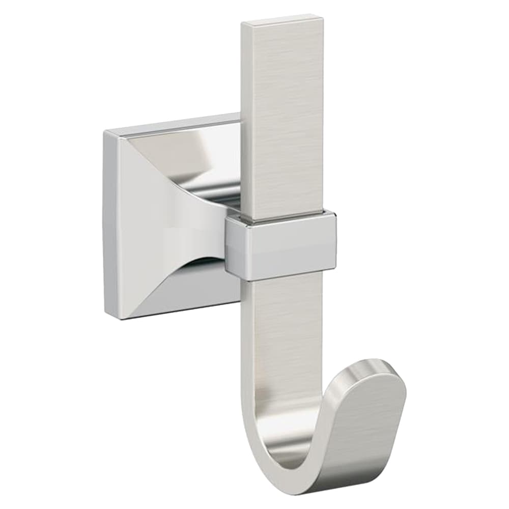3-15/16&quot; x 3-15/16&quot; Burbank Single Prong Decorative Wall Hook, Satin Nickel/Polished Chrome Main - Image
