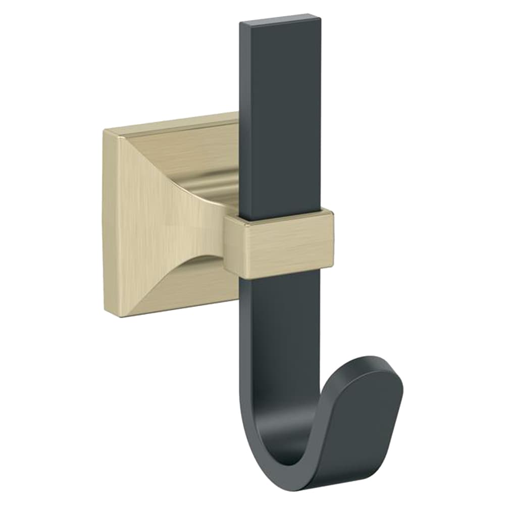 3-15/16&quot; x 3-15/16&quot; Burbank Single Prong Decorative Wall Hook, Matte Black/Golden Champagne Main - Image