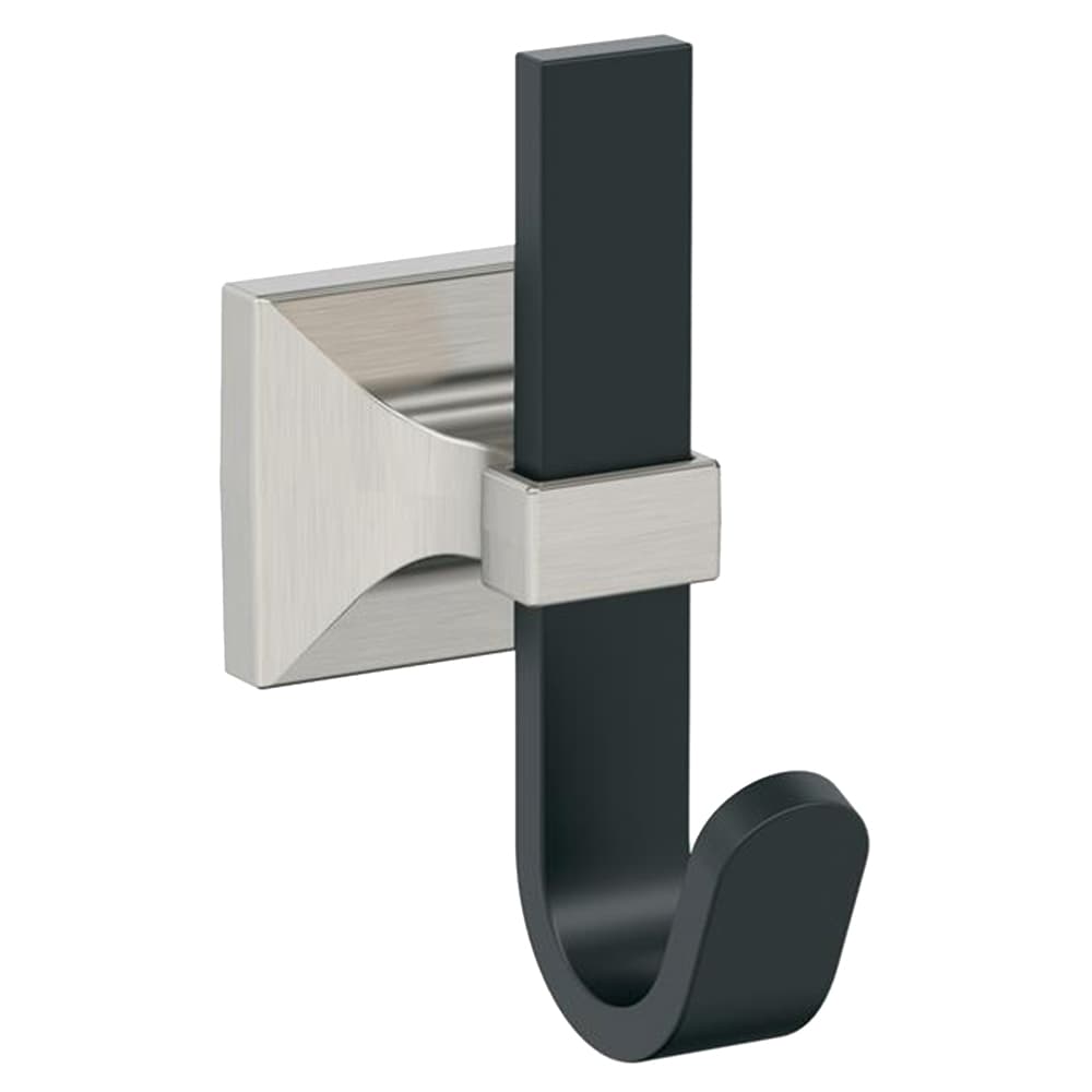 3-15/16&quot; x 3-15/16&quot; Burbank Single Prong Decorative Wall Hook, Matte Black/Satin Nickel Main - Image