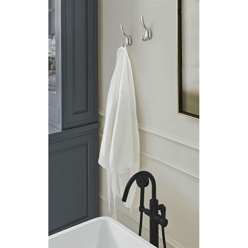 5-5/16&quot; x 5-5/16&quot; Granlyn Double Prong Decorative Wall Hook, Polished Nickel Alt 2 - Image