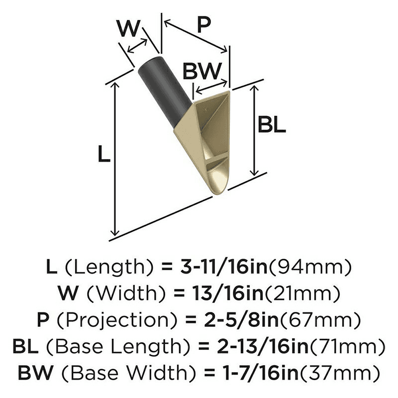 3-11/16&quot; x 3-11/16&quot; Acclivity Single Prong Decorative Wall Hook, Champagne/Matte Black Alt 2 - Image