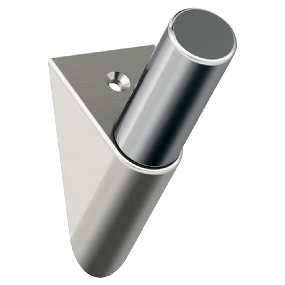3-11/16&quot; x 3-11/16&quot; Acclivity Single Prong Decorative Wall Hook, Satin Nickel/Polished Chrome Main - Image