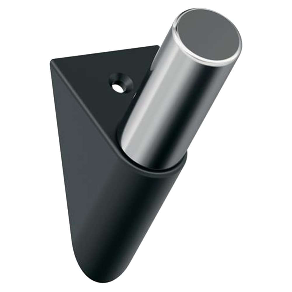 3-11/16&quot; x 3-11/16&quot; Acclivity Single Prong Decorative Wall Hook, Matte Black/Polished Chrome Main - Image