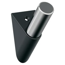 3-11/16&quot; x 3-11/16&quot; Acclivity Single Prong Decorative Wall Hook, Matte Black/Polished Chrome Main - Image