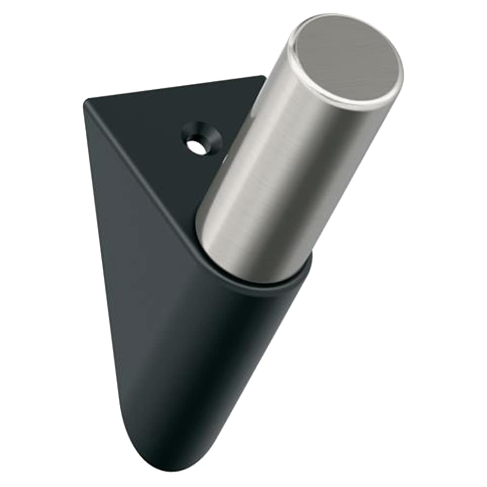 3-11/16&quot; x 3-11/16&quot; Acclivity Single Prong Decorative Wall Hook, Matte Black/Satin Nickel Main - Image