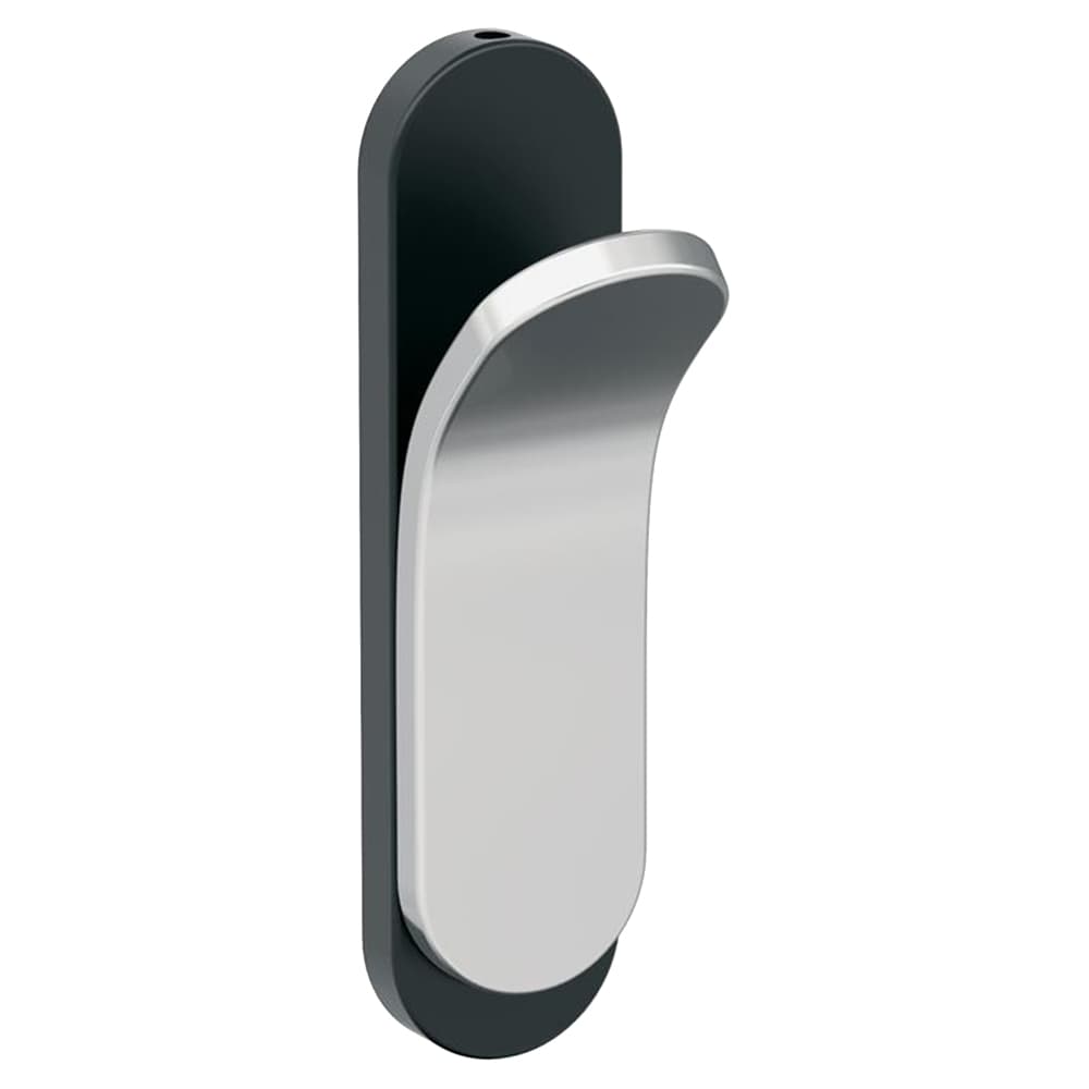 5-1/8&quot; x 5-1/8&quot; Unison Single Prong Decorative Wall Hook, Matte Black/Polished Chrome Main - Image