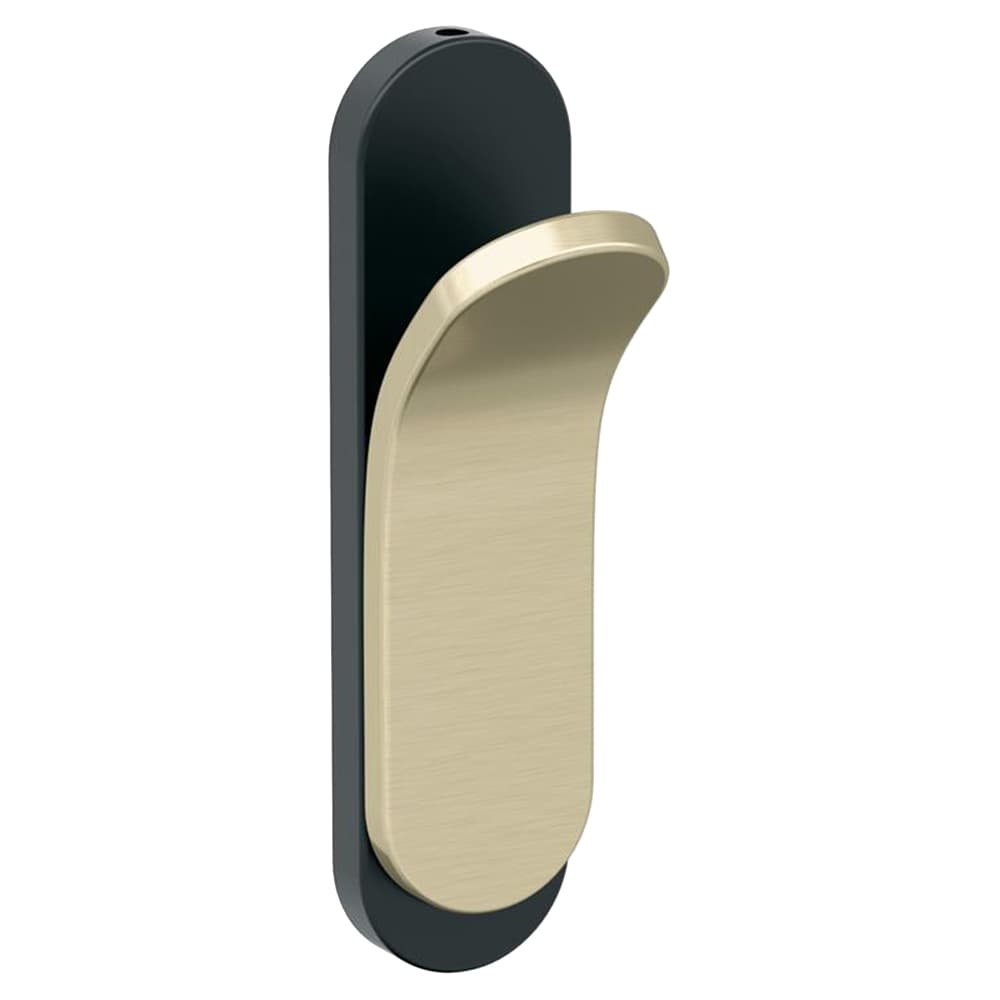 5-1/8&quot; x 5-1/8&quot; Unison Single Prong Decorative Wall Hook, Matte Black/Golden Champagne Main - Image