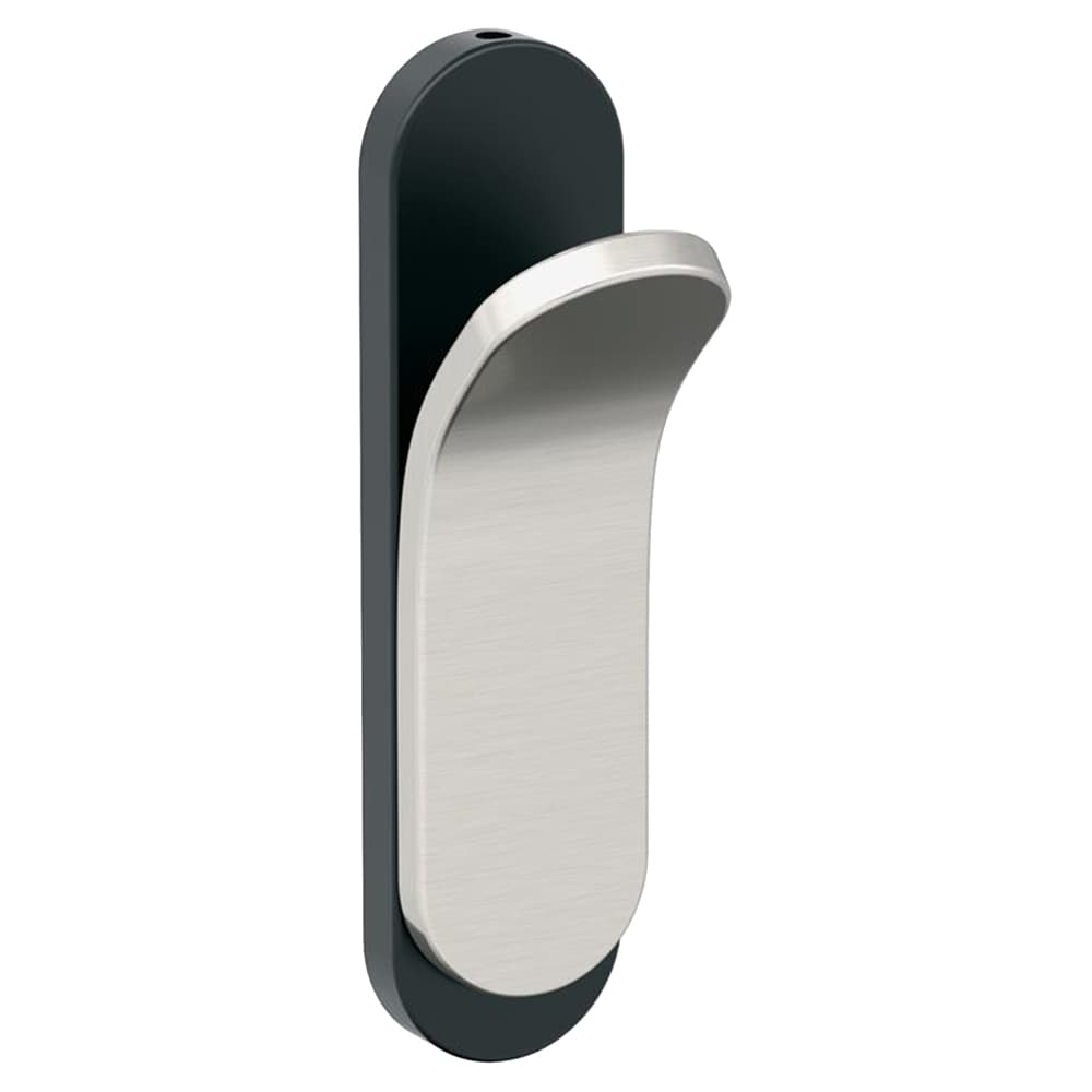 5-1/8&quot; x 5-1/8&quot; Unison Single Prong Decorative Wall Hook, Matte Black/Satin Nickel Main - Image