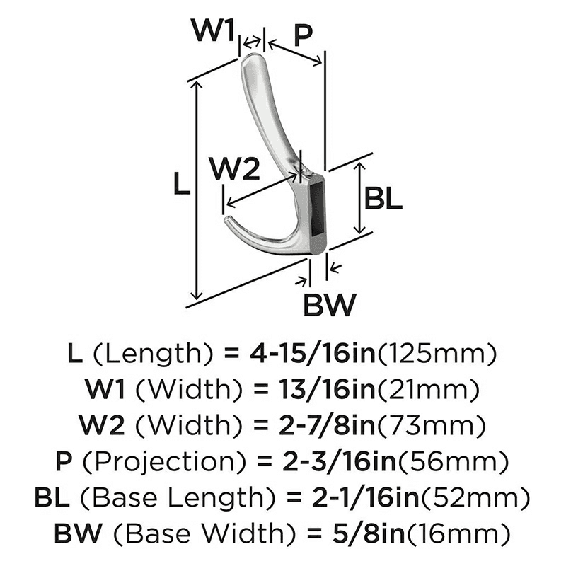 4-15/16&quot; x 4-15/16&quot; Finesse Triple Prong Decorative Wall Hook, Satin Nickel Alt 3 - Image