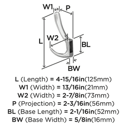 4-15/16&quot; x 4-15/16&quot; Finesse Triple Prong Decorative Wall Hook, Satin Nickel Alt 3 - Image