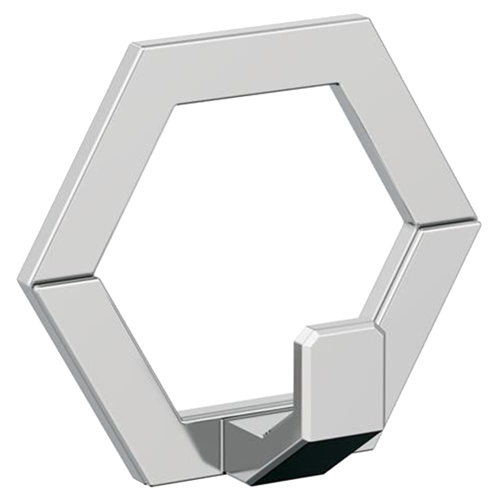 3&quot; x 3&quot; Prismo Single Prong Decorative Wall Hook, Matte Black Alt 1 - Image