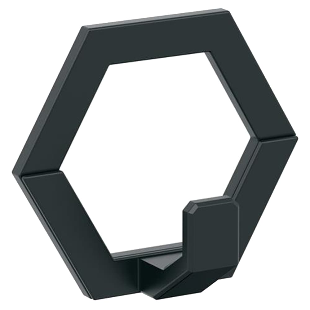 3&quot; x 3&quot; Prismo Single Prong Decorative Wall Hook, Matte Black Main - Image