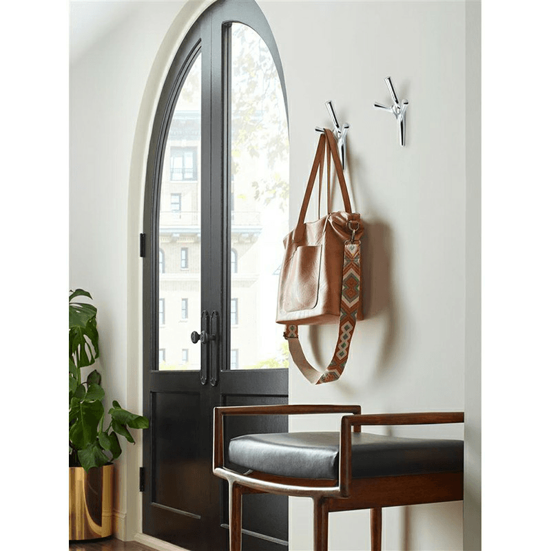 6-5/16&quot; x 6-5/16&quot; Kodiak Triple Prong Decorative Wall Hook, Polished Chrome Alt 1 - Image