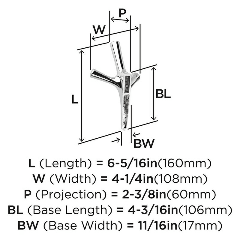 6-5/16&quot; x 6-5/16&quot; Kodiak Triple Prong Decorative Wall Hook, Satin Nickel Alt 3 - Image