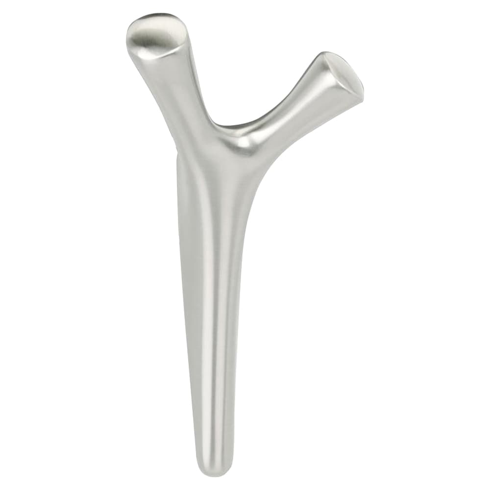 6-1/16&quot; x 6-1/16&quot; Kodiak Double Prong Decorative Wall Hook, Satin Nickel Main - Image