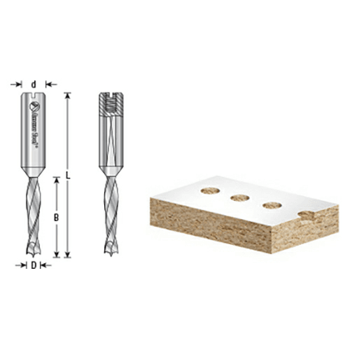 3mm x 57mm Cutting Edge Brad Point Boring Bit, Left Hand, 10mm Shank - Alt Image 5