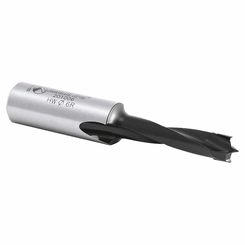 6mm x 57mm Brad Point Boring Bit, Left Hand, 10mm Shank - Alt Image 3