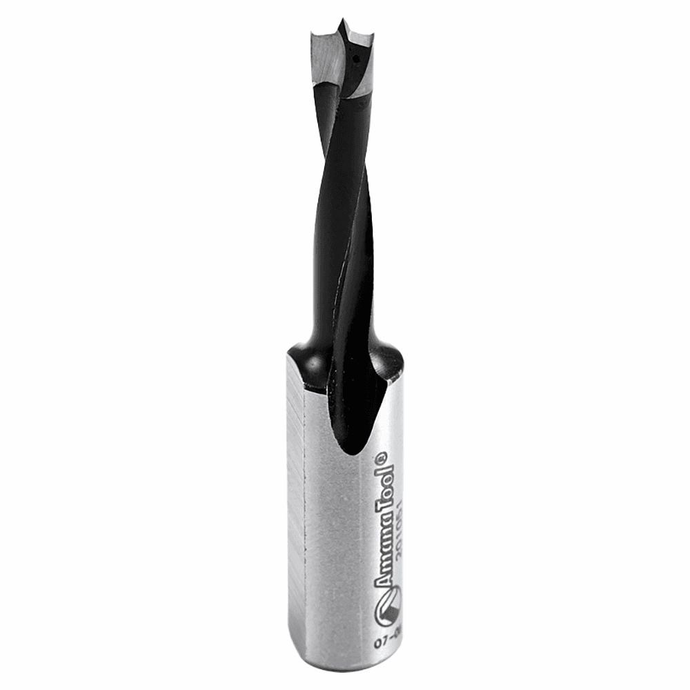 Amana 5.1mm Brad Point Boring Bit with PTFE Coating and 10mm Shank - Front View