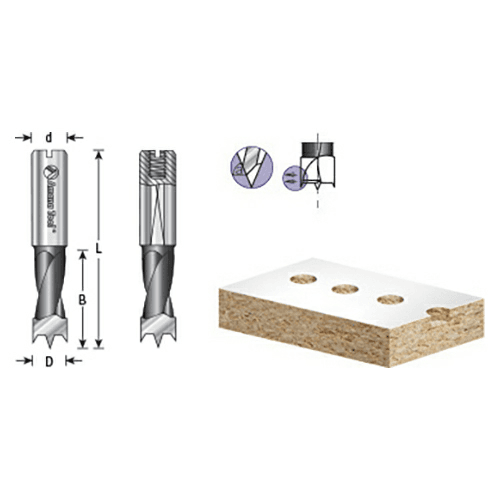 5.2mm x 57mm Brad Point Boring Bit, Left Hand, 10mm Shank - Alt Image 4