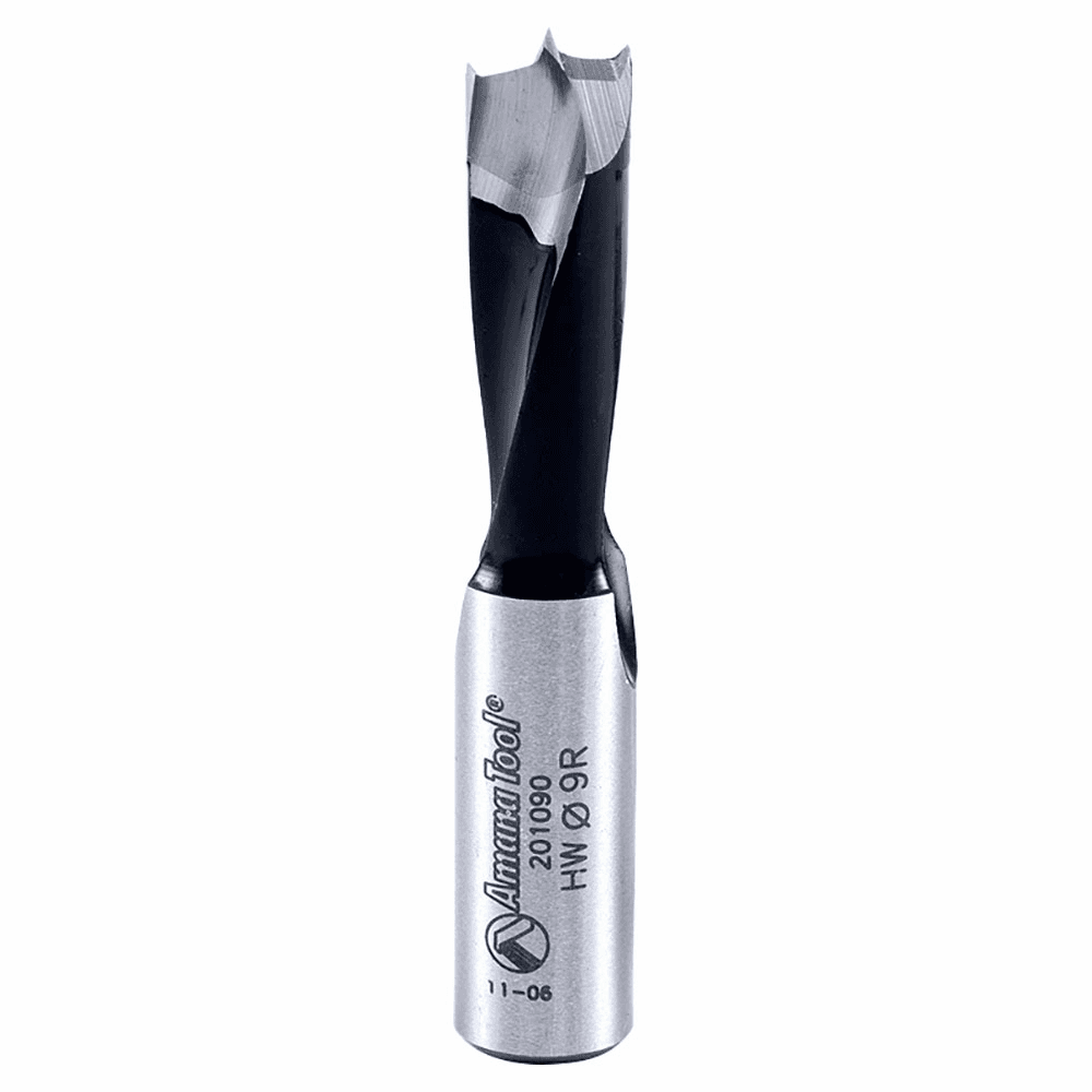 Amana 9mm Brad Point Boring Bit, Right Hand, 10mm Shank
