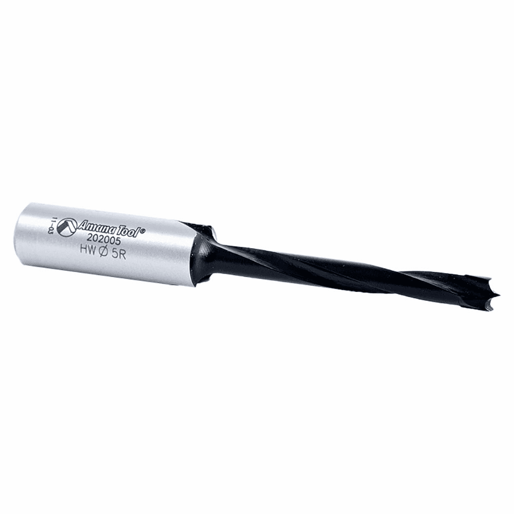 5mm x 77mm Brad Point Boring Bit, Left Hand, 10mm Shank - Alt Image 2