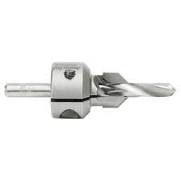 Adjustable countersink bit for drilling natural woods, MDF, aluminum and composite decking materials.
