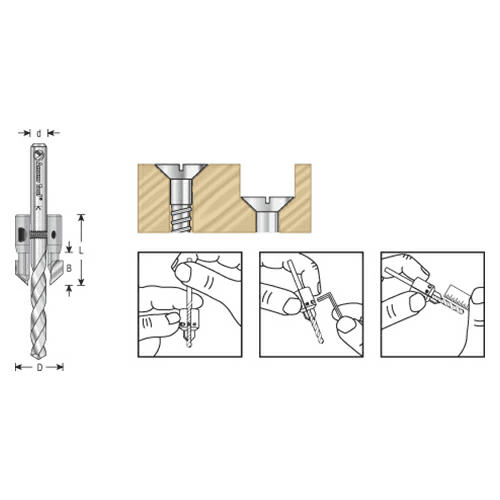 Amana's countersink bit with 5/8" cutting height is perfect for man-made boards and high density polyethylene.