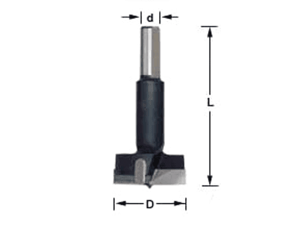 Amana 10mm Shank Hinge Boring Bit for Metric European Hinges, Right Hand, 20mm x 90mm