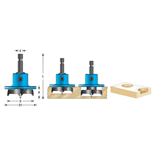 Carbide Tipped 2-Wing Boring Bit for Blind Holes