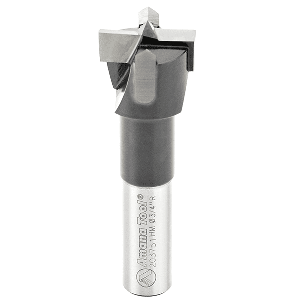 Amana 3/4" x 57mm Hinge Boring Bit - Right Hand - 10mm Shank - Cutting Diameter 3/4"