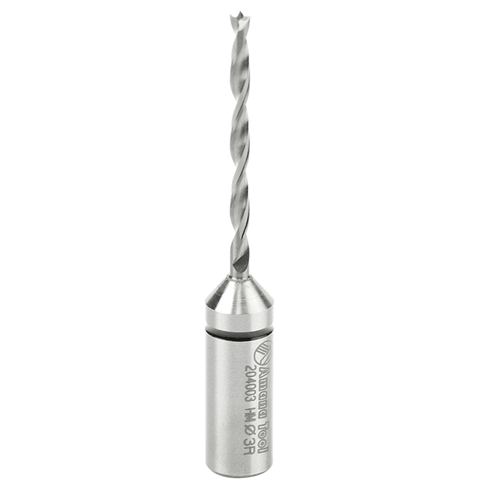 Amana 3mm x 70mm Cutting Edge Brad Point Boring Bit, Right Hand, 10mm Shank