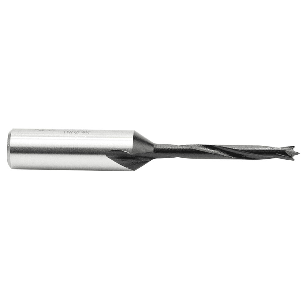 Amana 4mm x 70mm Brad Point Boring Bit - Right Hand - 10mm Shank - Coated with PTFE - 35mm cutting height